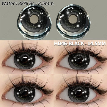 1pair Colored Contact Lenses for Eyes Cosplay Contact Lens Halloween Eyes Lens Yearly Use Eye White Lenses Black Lenses